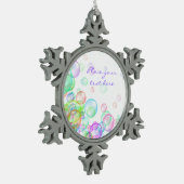 Soap Bubbles Tin Sneeuwvlok Ornament (Links)