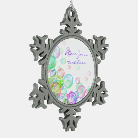 Soap Bubbles Tin Sneeuwvlok Ornament (Links)