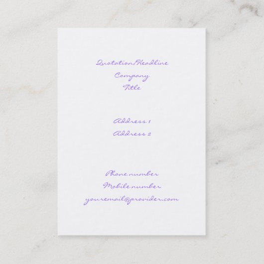 Soap Bubbles Visitekaartje (Achterkant)