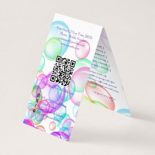 Soap Bubbles Visitekaartje (Achterkant)