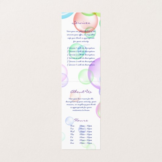 Soap Bubbles Visitekaartje (Binnenkant ongevouwen)