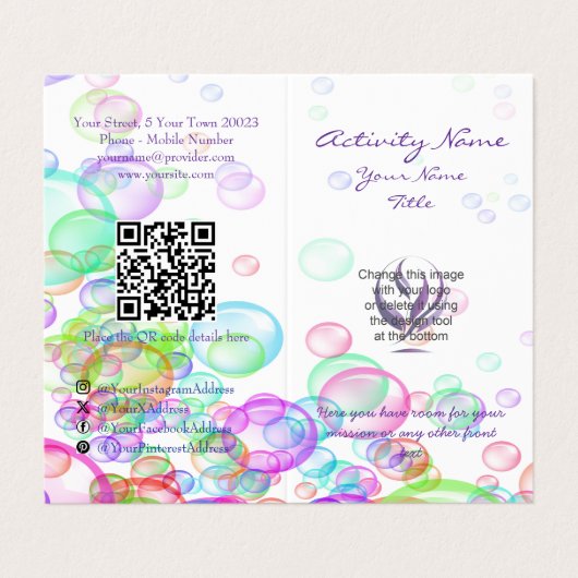 Soap Bubbles Visitekaartje (Buitenkant ongevouwen)