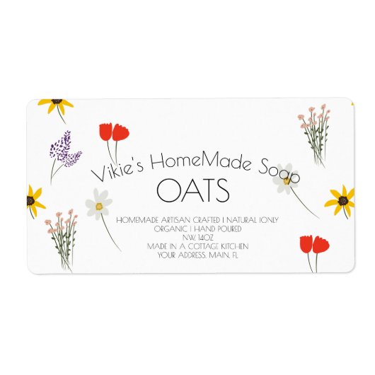 Soap Business Wildbloemen Art Etiket (Voorkant)
