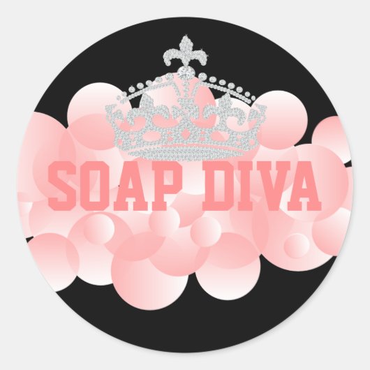 Soap Diva Soap Maker Bubbles Ronde Sticker (Voorkant)