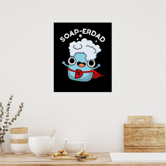 Soap-erdad Grappige Zeep Papa Pun Dark BG Poster (Keuken)