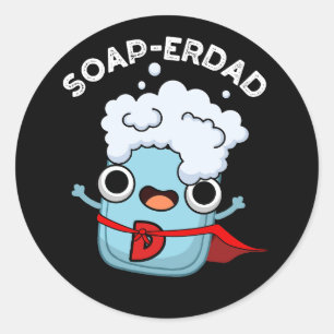 Soap-erdad Grappige Zeep Papa Pun Dark BG Ronde Sticker