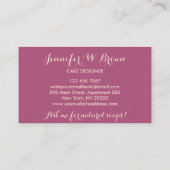 Soap Homemade BathTub roos color aromatherapeut Visitekaartje (Achterkant)