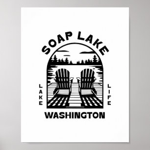 Soap Lake Washington Buiten Activiteiten Vintage Poster