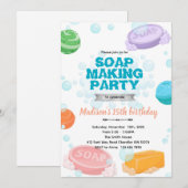 Soap Making Party Invitation Kaart (Voorkant / Achterkant)
