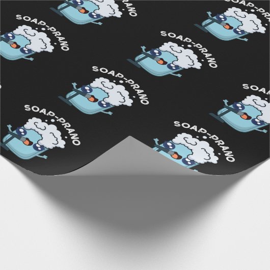 Soap-prano Funny Soprano Soap Pun Dark BG Cadeaupapier (Hoek)