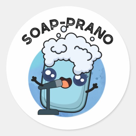 Soap-prano Funny Soprano Soap Pun Ronde Sticker (Voorkant)
