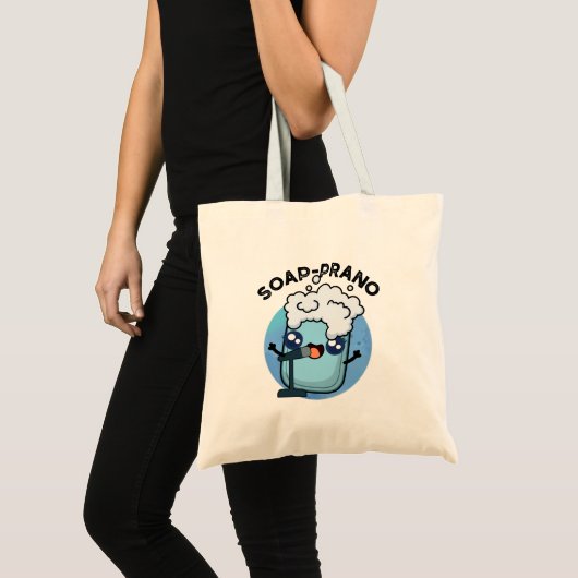 Soap-prano Funny Soprano Soap Pun Tote Bag (Voorkant (product))