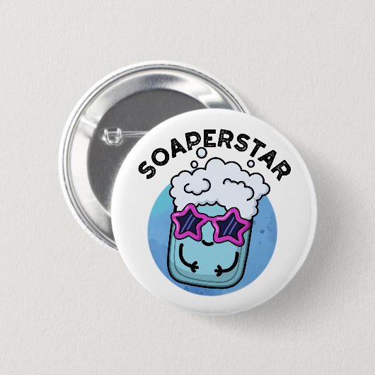Soaperstar Funny Superstar Soap Pun Ronde Button 5,7 Cm (Voorkant /achterkant)