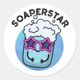 Soaperstar Funny Superstar Soap Pun Ronde Sticker