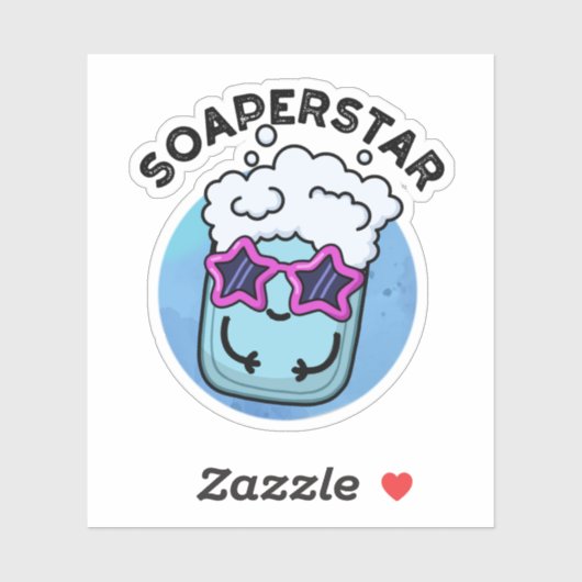Soaperstar Funny Superstar Soap Pun Sticker (Vel)