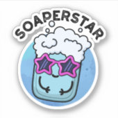Soaperstar Funny Superstar Soap Pun Sticker (Voorkant)