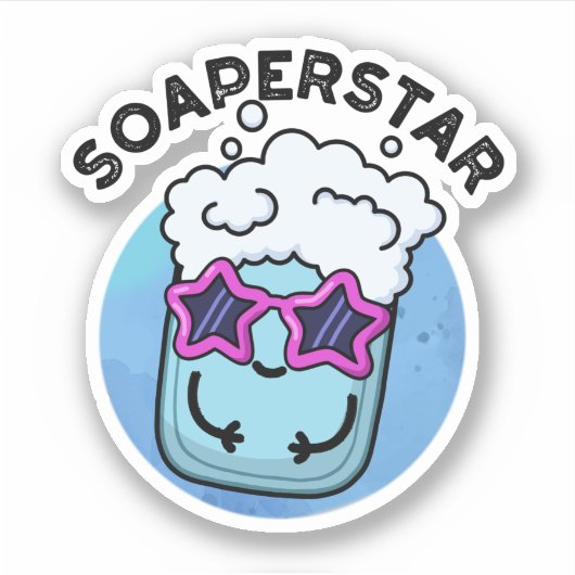 Soaperstar Funny Superstar Soap Pun Sticker (Voorkant)