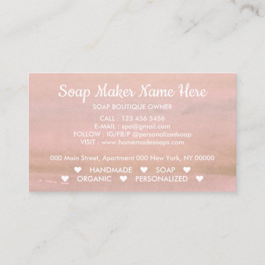 Soaps Rustic Flowers Visitekaartje (Achterkant)