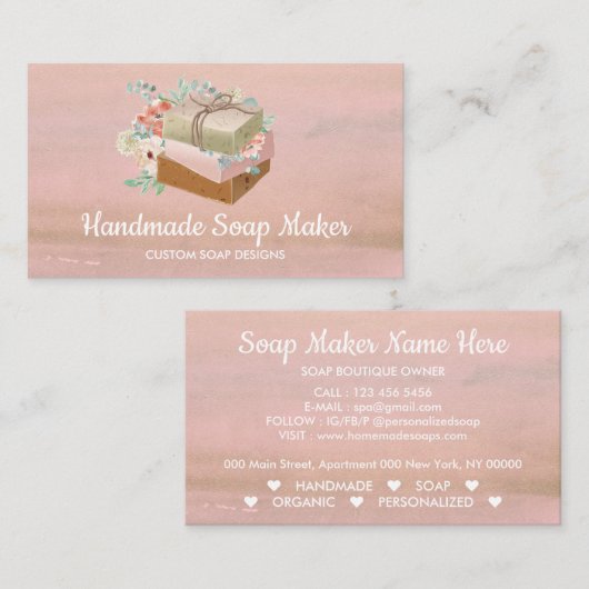 Soaps Rustic Flowers Visitekaartje (Voorkant / Achterkant)