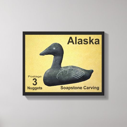 Soapstone Eider - Alaska Postage Canvas Afdruk (Voorkant)