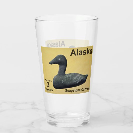Soapstone Eider - Alaska Postage Glas (Achterkant)
