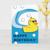 Soapy Duck - Birthday Card Kaart (Gele Bloem)
