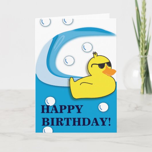 Soapy Duck - Birthday Card Kaart (Voorkant)