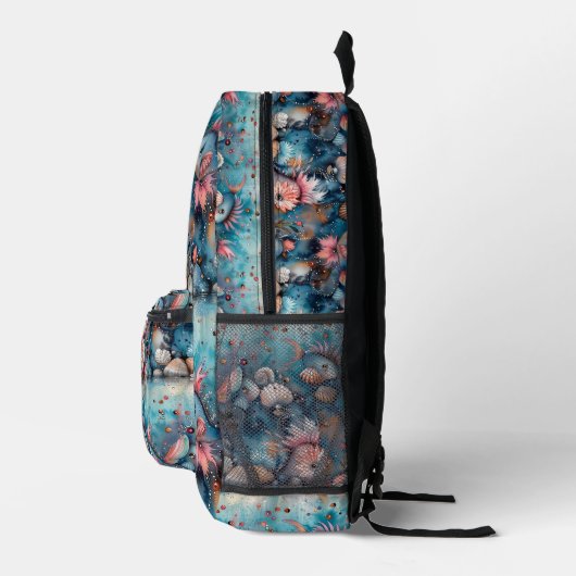 Soapy zee grappige vis inwoners bedrukte rugzak (Rechts)