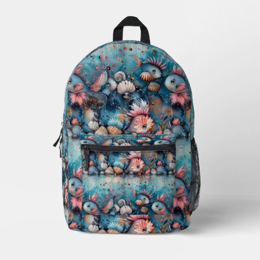 Soapy zee grappige vis inwoners bedrukte rugzak (Voorkant)