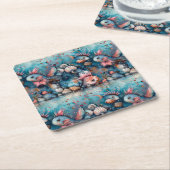 Soapy zee grappige vis inwoners kartonnen onderzetters (Schuin)