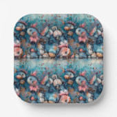 Soapy zee grappige vis inwoners papieren bordje (Voorkant)