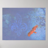 Soar Blue Grunge Poster (Voorkant)