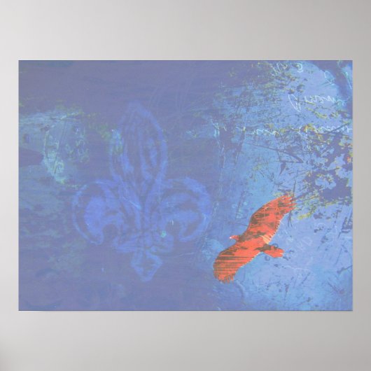 Soar Blue Grunge Poster (Voorkant)