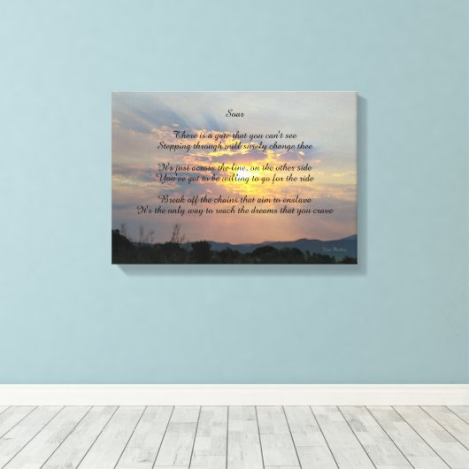 Soar gedicht stretch canvas print (Insitu (Houten vloer))