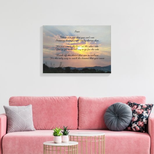 Soar gedicht stretch canvas print (Insitu (Woonkamer))