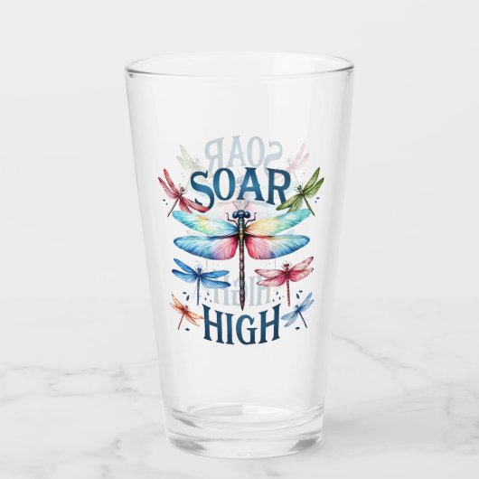 Soar High - Artistieke libel Glas (Achterkant)