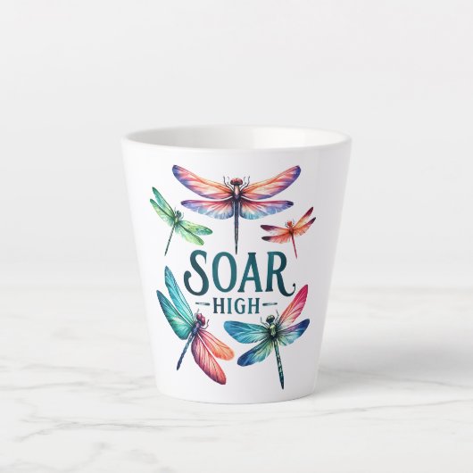Soar High - Artistieke libel Latte Mok (Voorkant)