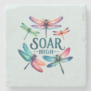 Soar High - Artistieke libel Stenen Onderzetter