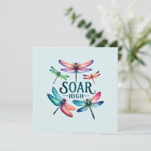 Soar High - Dragonfly Kleurrijk Inspirerend (Staand voorkant)