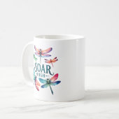 Soar High - Dragonfly Kleurrijk Inspirerend Koffiemok (Voorkant links)