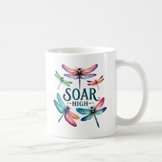 Soar High - Dragonfly Kleurrijk Inspirerend Koffiemok (Rechts)