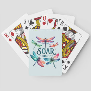 Soar High - Dragonfly Kleurrijk Inspirerend Pokerkaarten