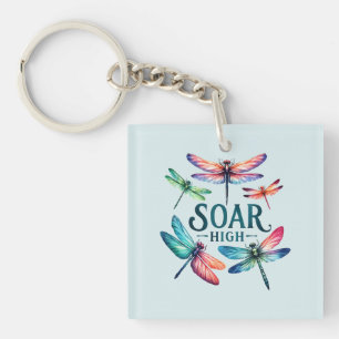 Soar High - Dragonfly Kleurrijk Inspirerend Sleutelhanger