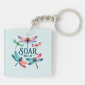 Soar High - Dragonfly Kleurrijk Inspirerend Sleutelhanger (Achterkant)