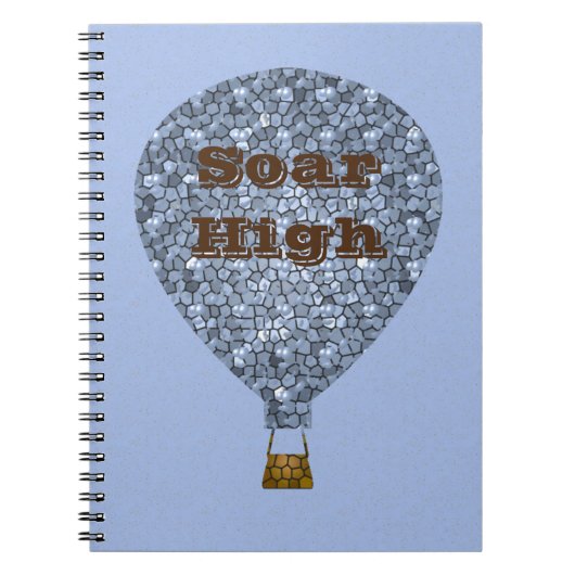 Soar High Mosaic Hot Air Ballon Inspirerend Notitieboek (Voorkant)