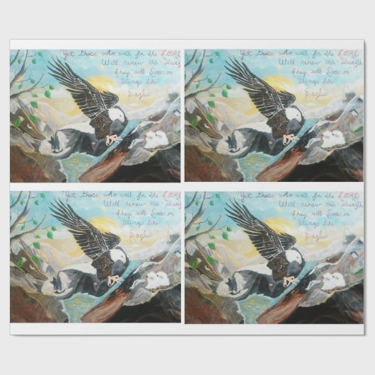 "Soar like wings on an Eagle"-omslagpapier Cadeaupapier (Vlak)