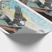 "Soar like wings on an Eagle"-omslagpapier Cadeaupapier (Hoek)