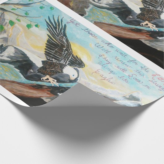 "Soar like wings on an Eagle"-omslagpapier Cadeaupapier (Hoek)