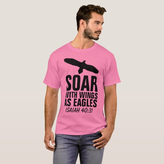 SOAR MET WINGS ALS ELGF, Christelijke T-Shirts (Voorkant volledig)
