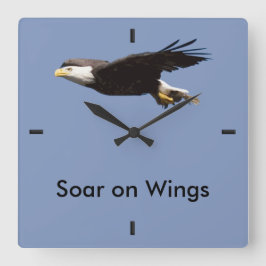 'Soar on Wings' Eagle in Flight Vierkante Klok